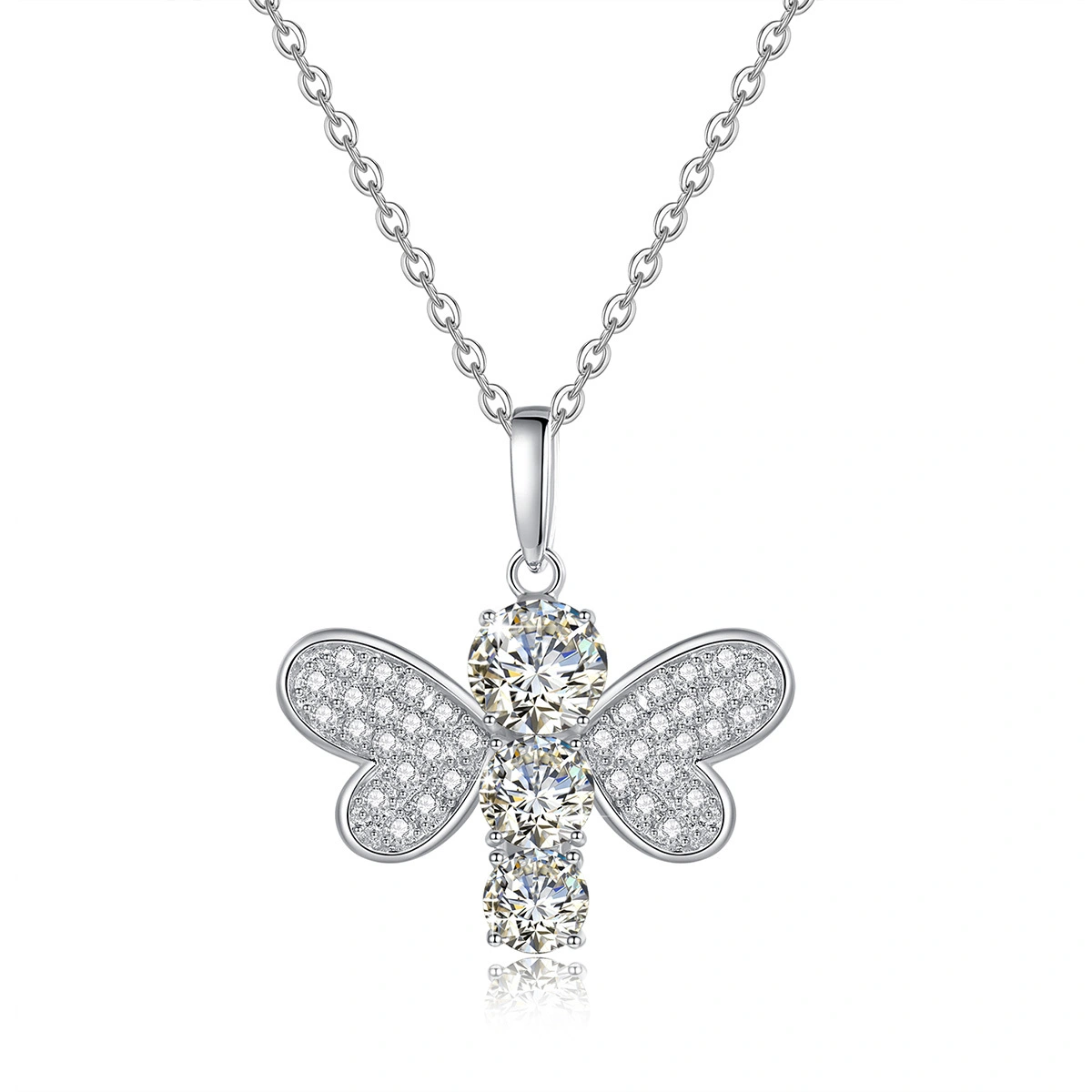 Custom Diamond Pendants Moissanite Bee Design 925 Silver 1