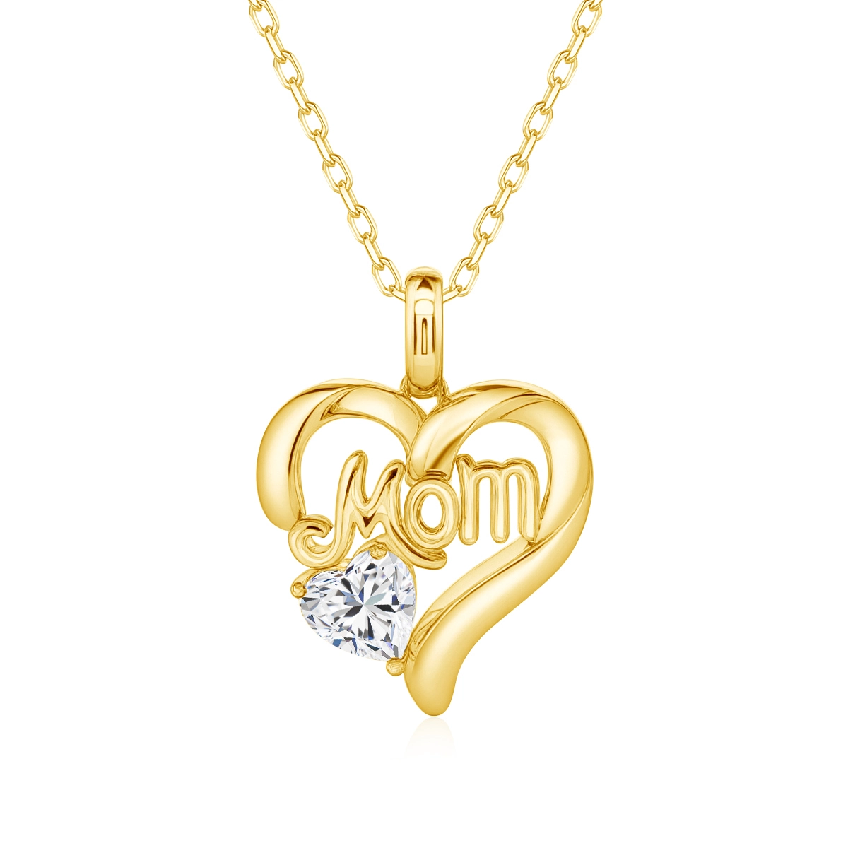Mothers Birthstone Jewelry 14K Gold 5D Moissanite Pendant 1