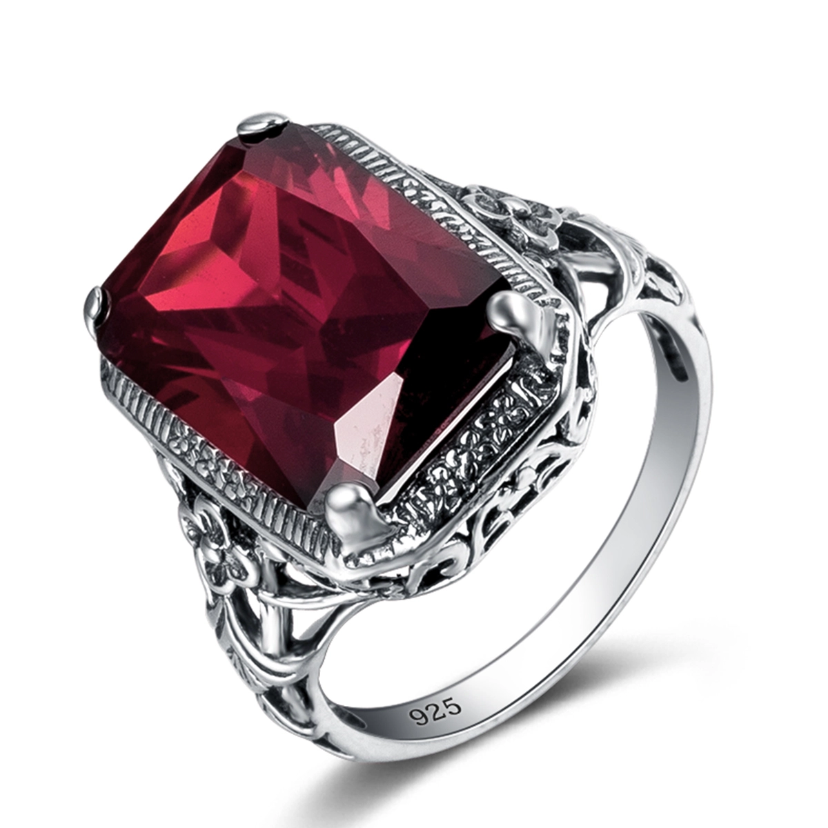 Ring Central Customer Service Ruby 925 Sterling Silver Ring Vintage 1