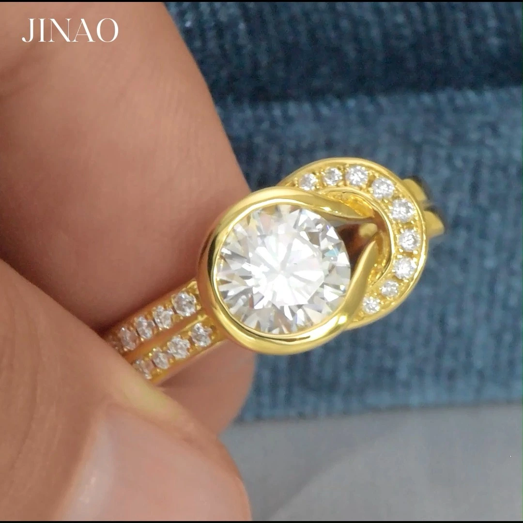 Jewelry Supplier 925 Silver Moissanite Rings Love Knot Engagement Woman 1