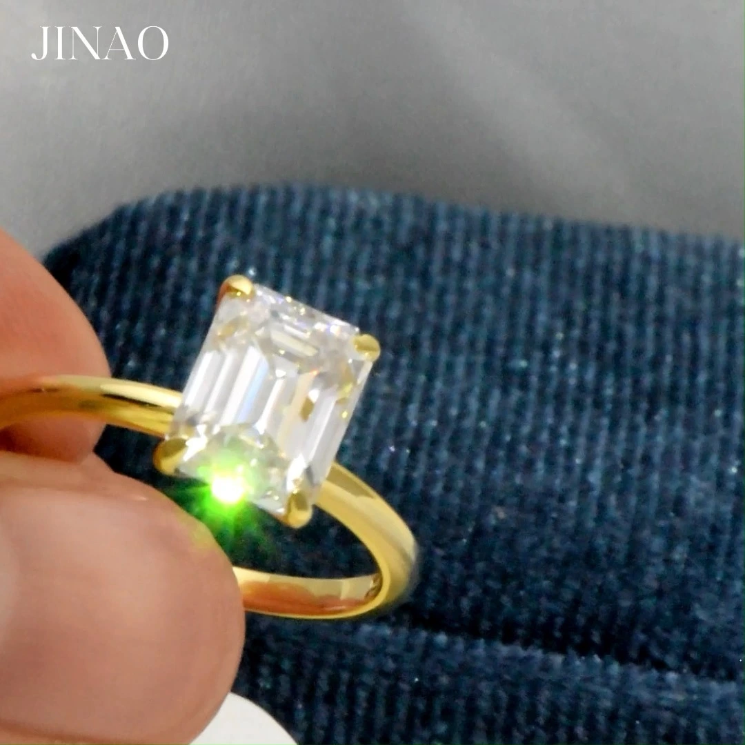 Emerald Cut Engagement Rings 3ct Moissanite Alahas 1