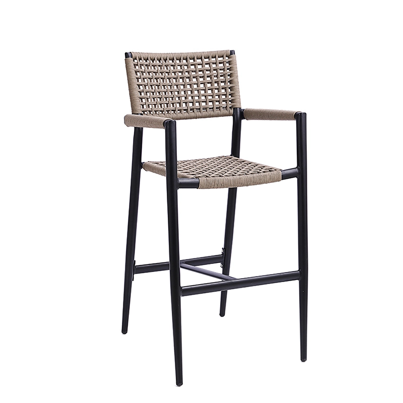Aluminum Stackable Garden Cafe High Bar Chair Modern Wedding Rattan Dining 1