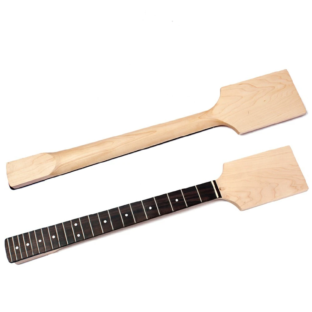 Alnicov Unfinished Guitar Neck Paddle Headstock 22 Fret Maple Rosewood Fretboard for Electric Guitar Replacement Parts GS29 1