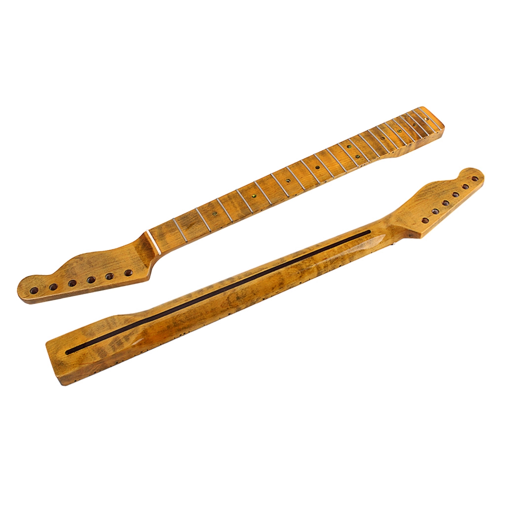 Alnicov 21 frette tigre flamme érable remplacement du manche de guitare électrique TL manche de guitare électrique avec points d'ormeau naturel brillant GS57 1