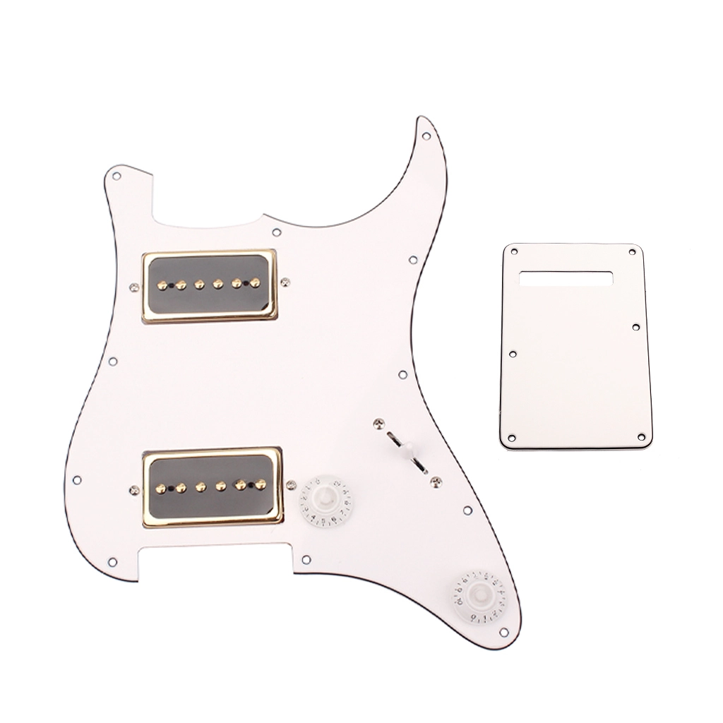 Alnicov 3PLY white ABS for pickguard, P90 single Alnico v coil pickup Loaded pickguard SS Alnico v For  HH  Guitar 1
