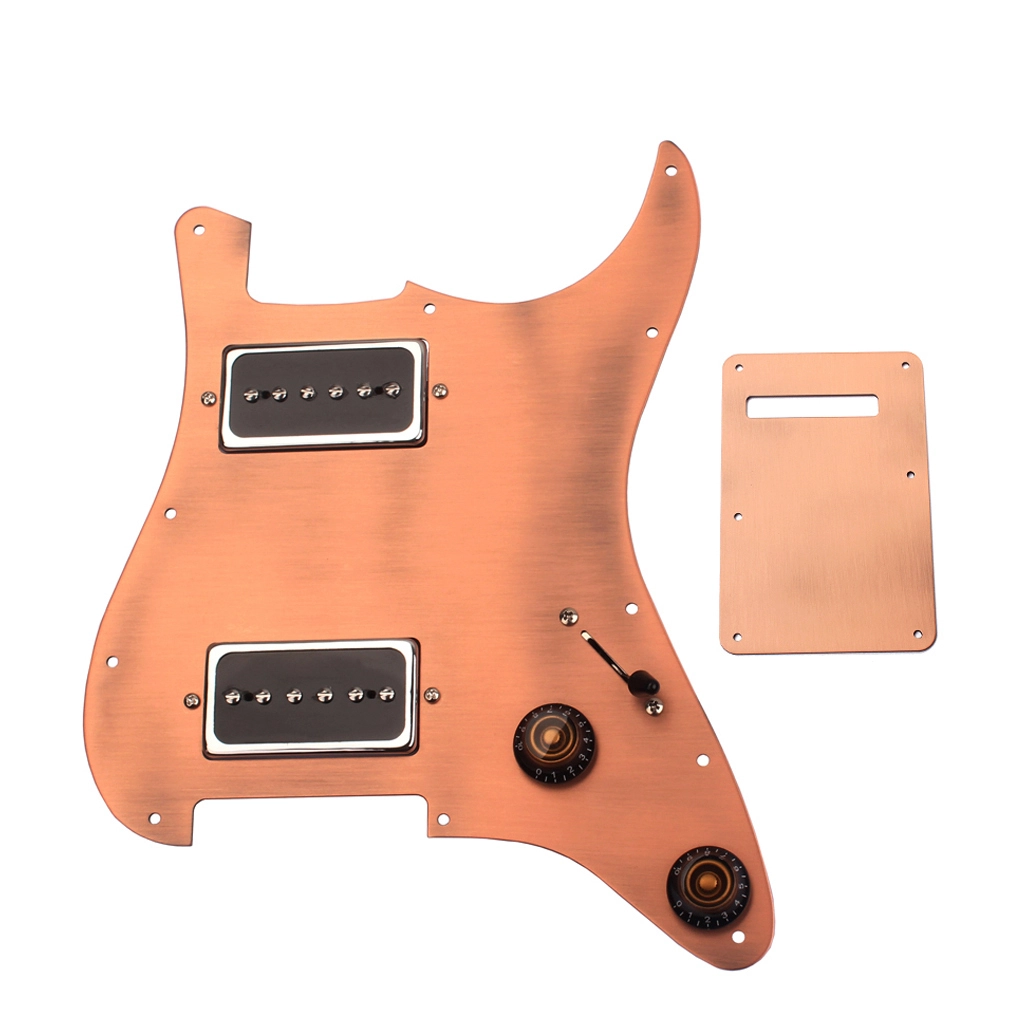 Alnicov brons aluminium P90 enkele Alnico v spoel pickup Geladen slagplaat SS Alnico v Voor HH Gitaar 1