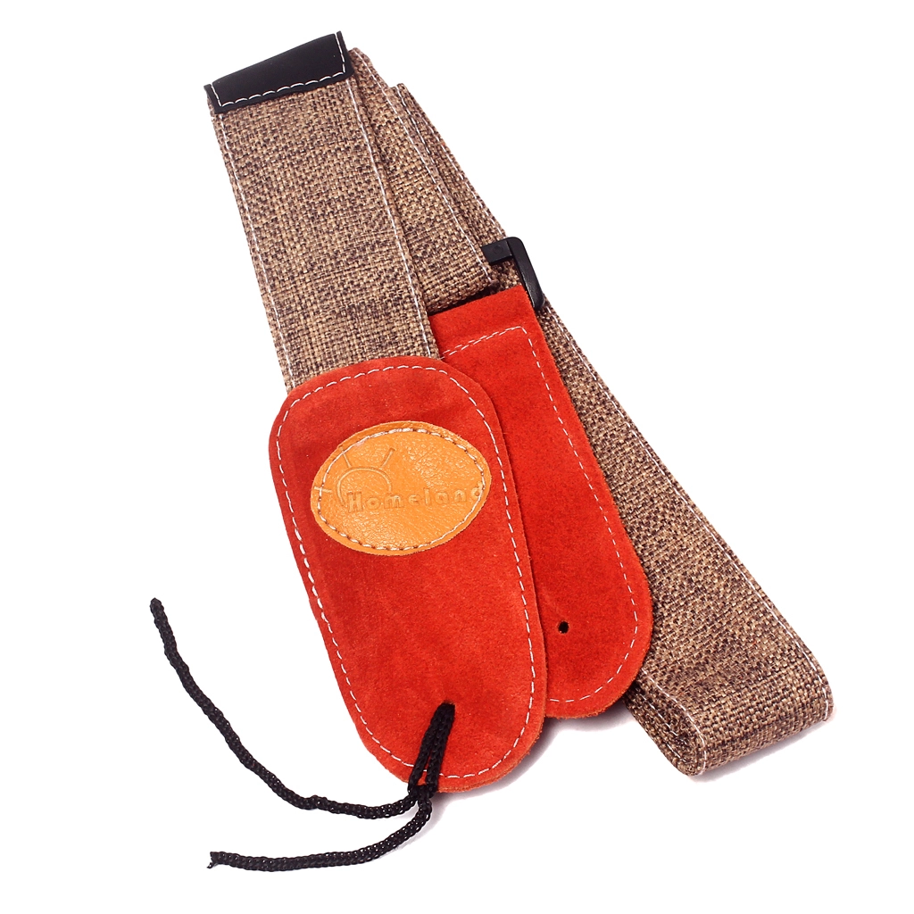 Sangle de ukulélé en cuir de lin Simple, longueur réglable, sangle de ukulélé Durable avec pointes Alnicov 1