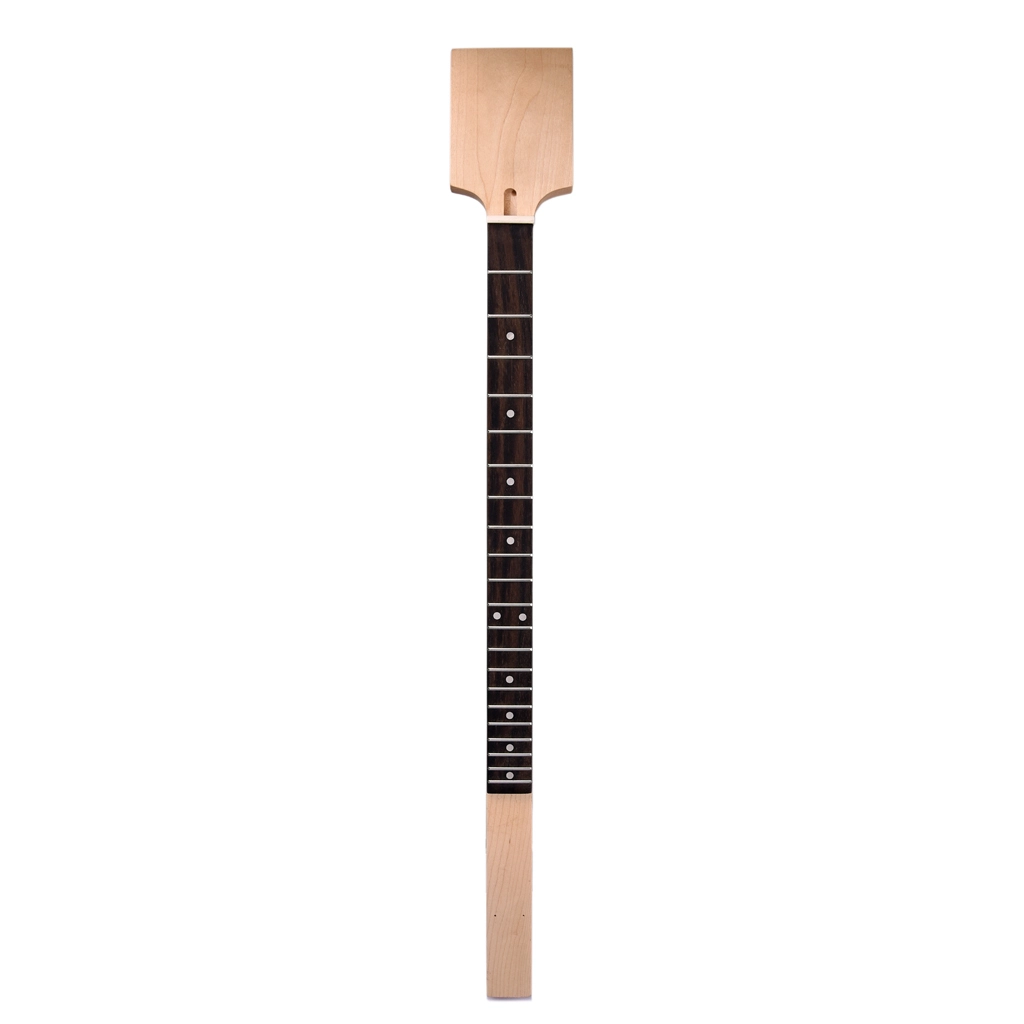 Mástil de guitarra, 21 trastes, mástil de arce, diapasón de palisandro, escala de 25,5 para caja de cigarros de 3 o 4 cuerdas, pieza de guitarra Alnicov 1