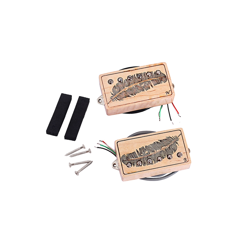 Wholesale custom maple and feather wooden dual picker set to  LES PAUL electric guitar 1