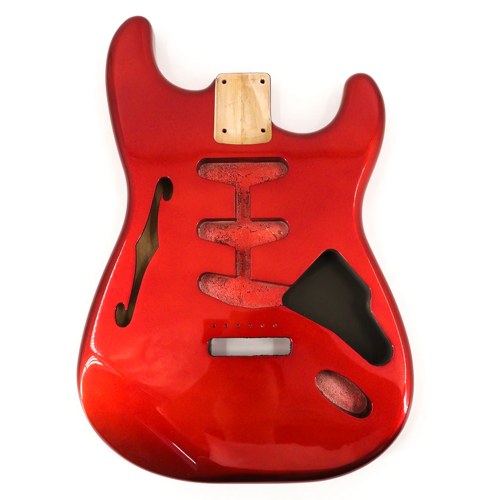 Guitare électrique Stratocaster en bois d'aulne personnalisée, corps rouge pour guitare électrique SSS, vente en gros 1