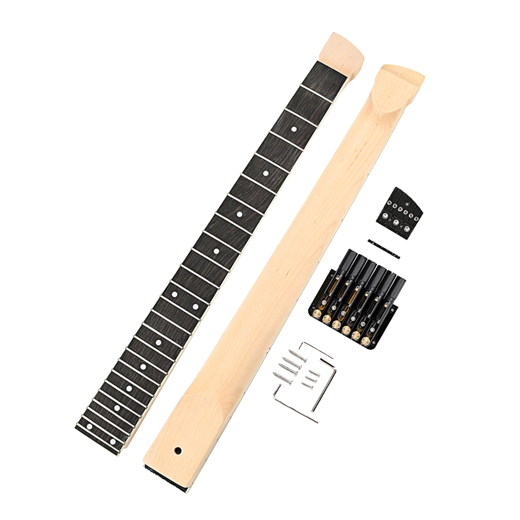 Χονδρική Προσαρμοσμένη κιθάρα 24 Fret Headless Neck Nut Bridge σετ για ηλεκτρική κιθάρα 1