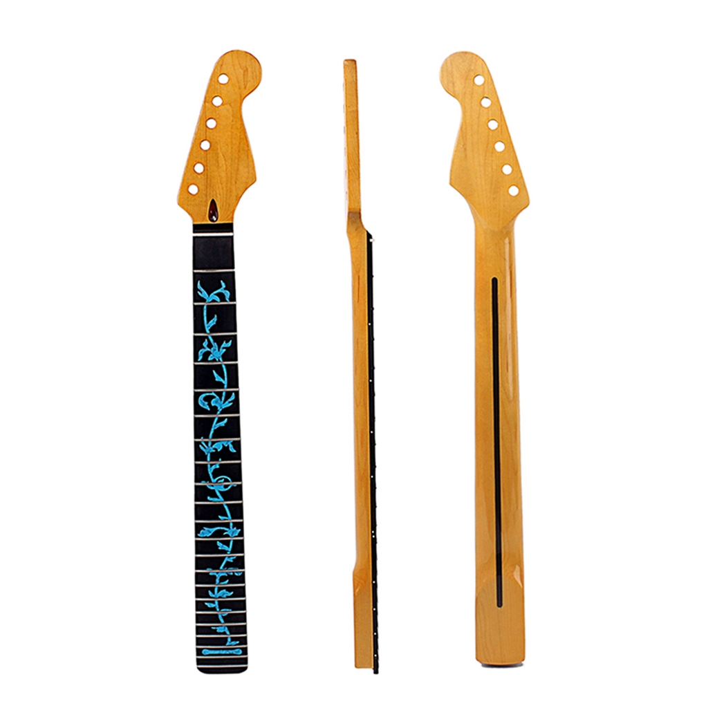 Wholesale custom 22 fret maple blue pattern neck replacement for ST guitar 1