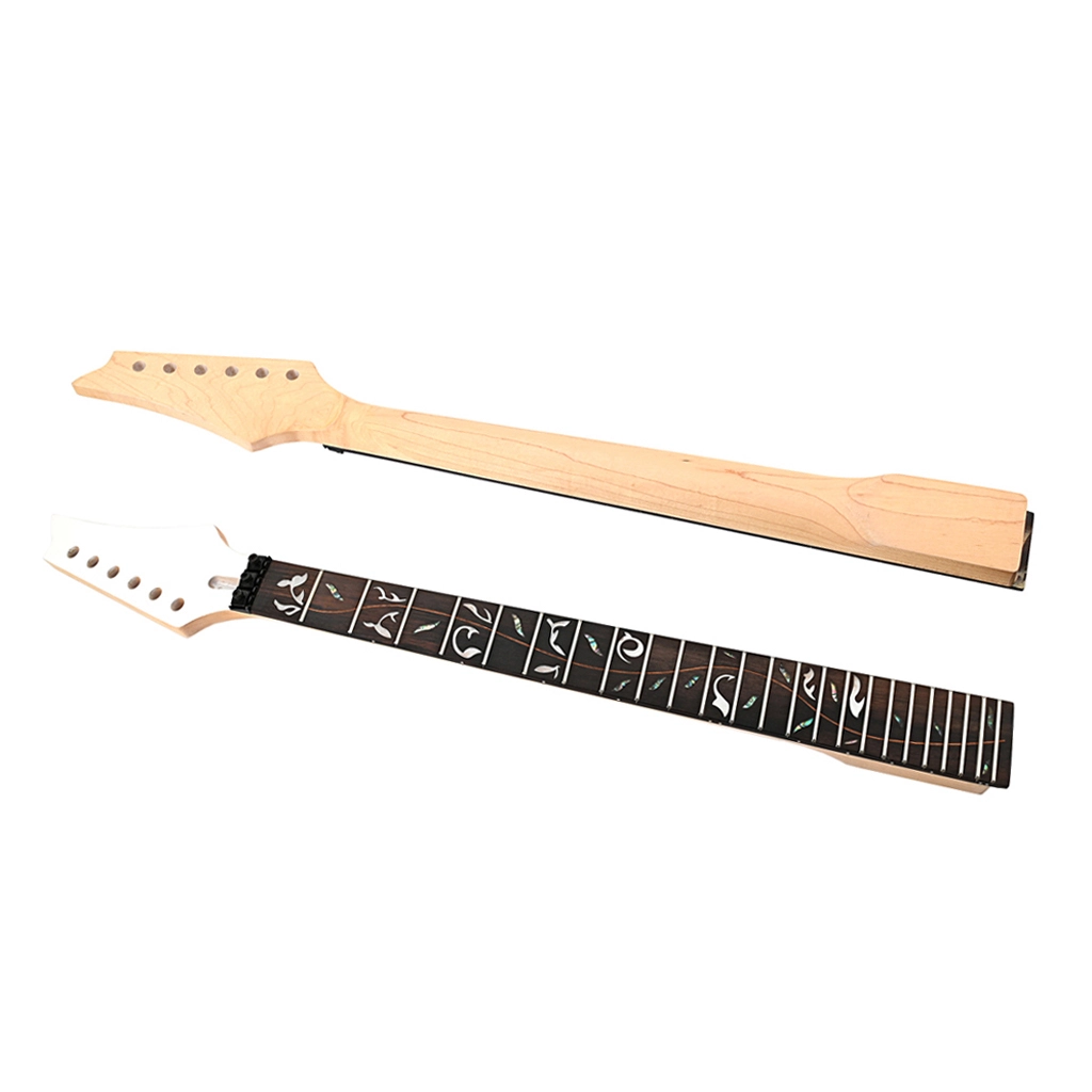 Wholesale Custom 24 Fret Maple Vine Pattern Locking Triangle Handle Neck for Electric Guitar 1