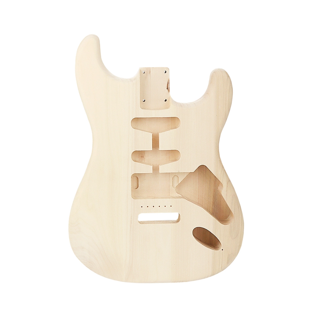 Cuerpo de guitarra ST de álamo sólido natural personalizado al por mayor sin pintura 1