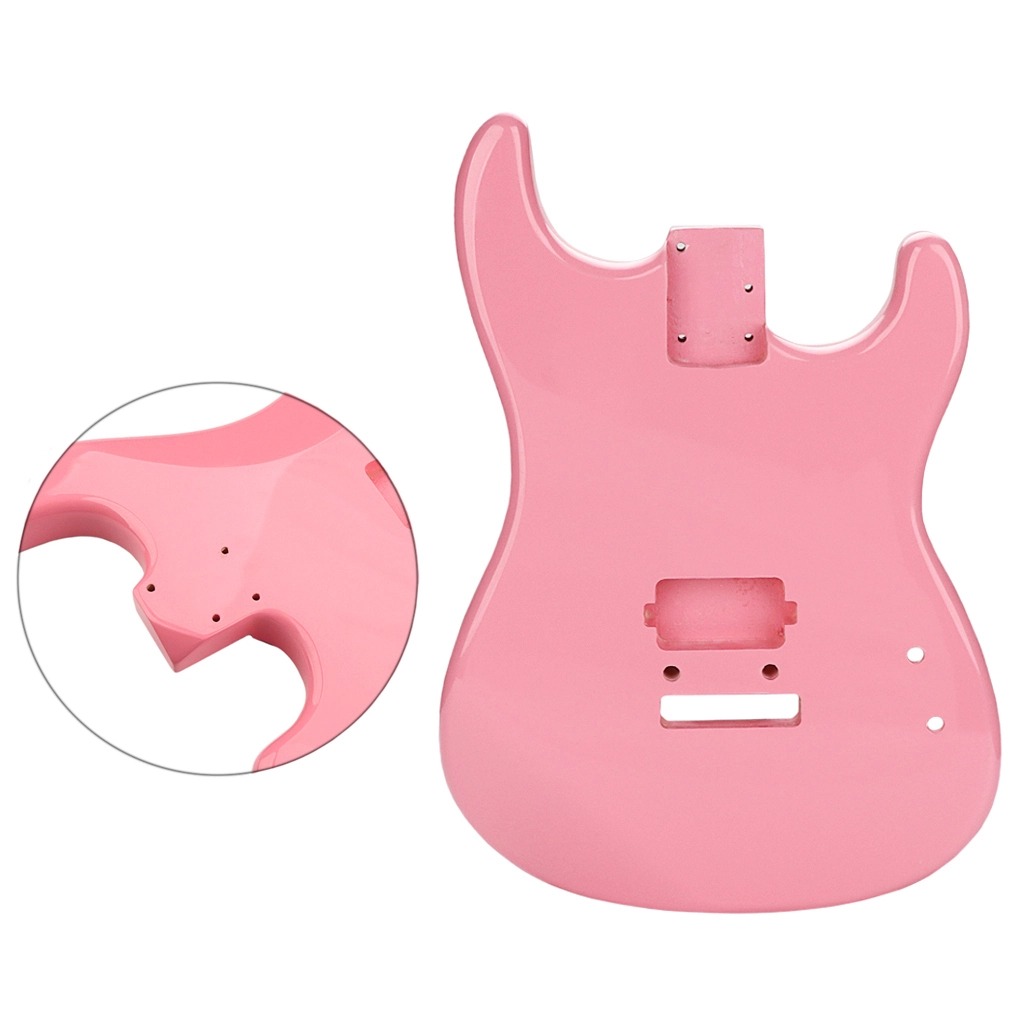Wholesale Custom Poplar ST Guitar Body Dual Pickup Holes pink 1