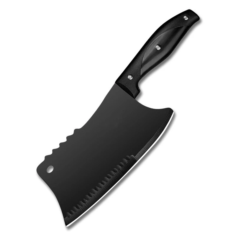 Couteau de boucher de chef avec lame noire antirouille, couteau de cuisine LBA-K05 1