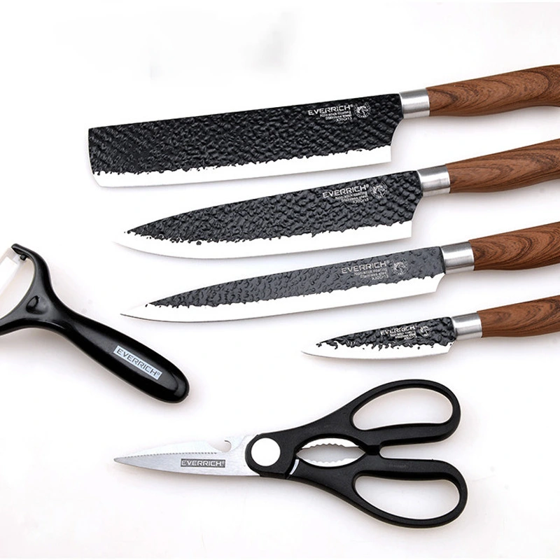 LBA-T08 Stainless Steel Kitchen Knives Set Tools Forged Kitchen Knife Scissors Ceramic Peeler Chef Slicer Nakiri Paring Knife 1