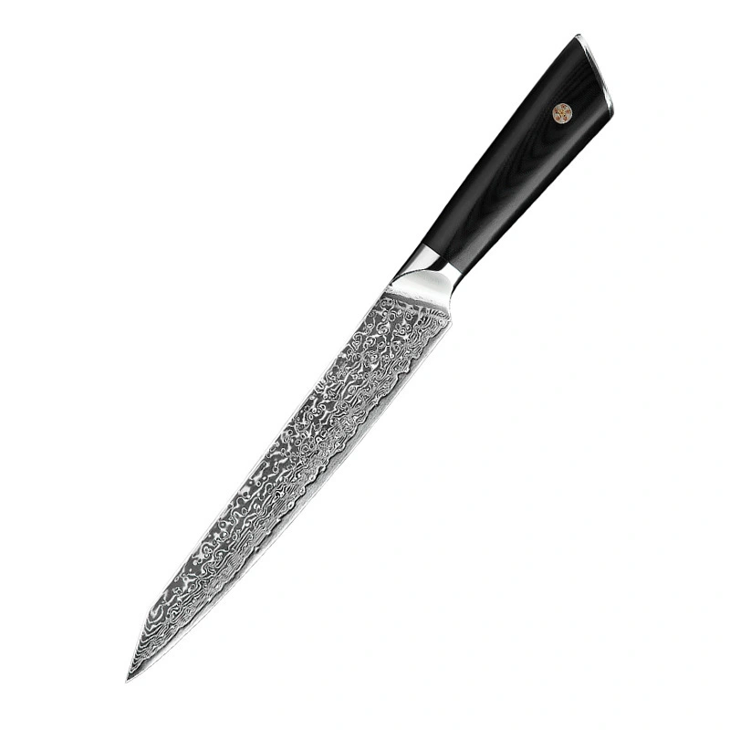 2A458 8-дюймовый нож шеф-повара из дамасской стали с ядром VG10, профессиональные ножи-тесак, острое лезвие, подарок, кухонный нож 1