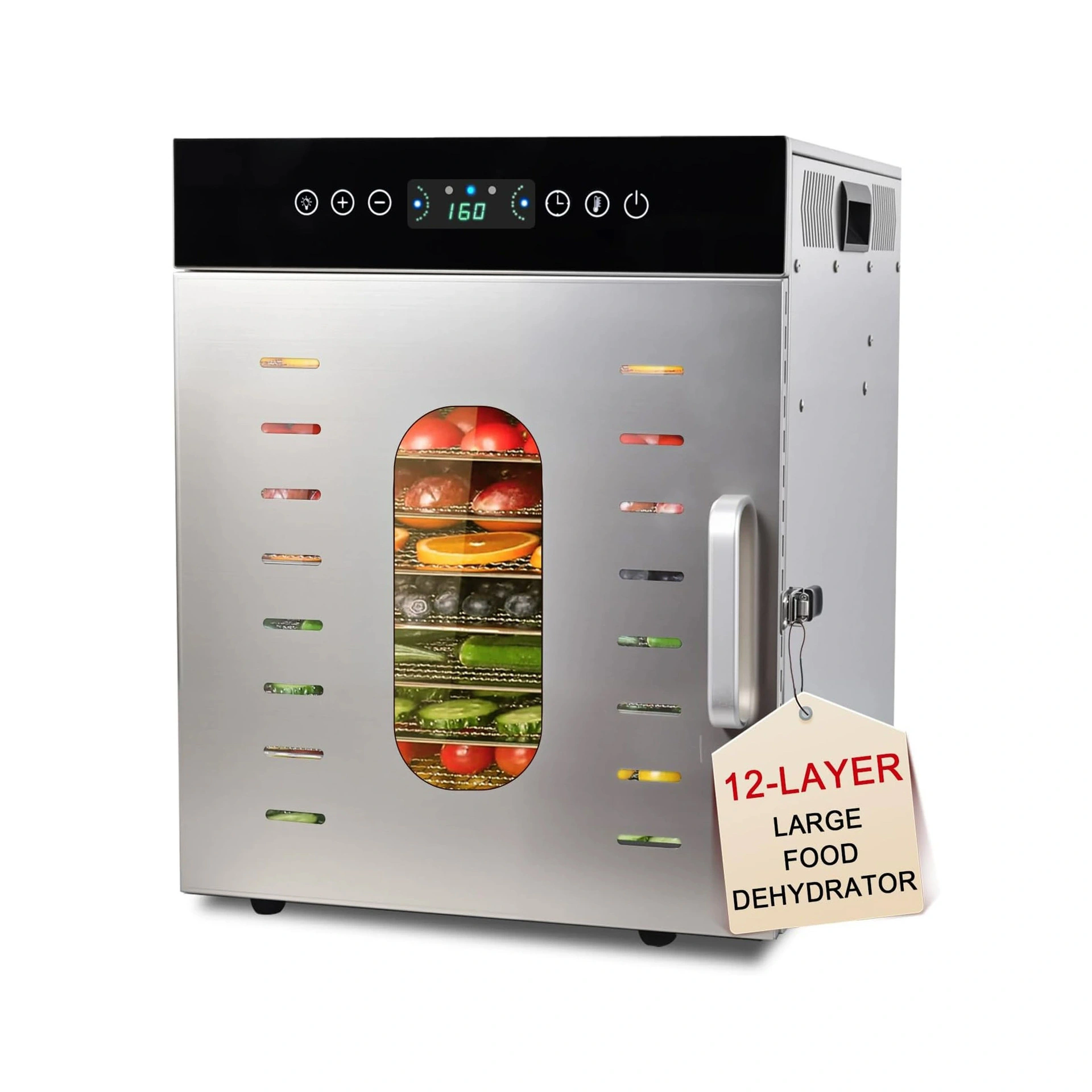 Séchoir à fruits électrique multifonction en acier inoxydable pour fruits, légumes, collations, viande 1