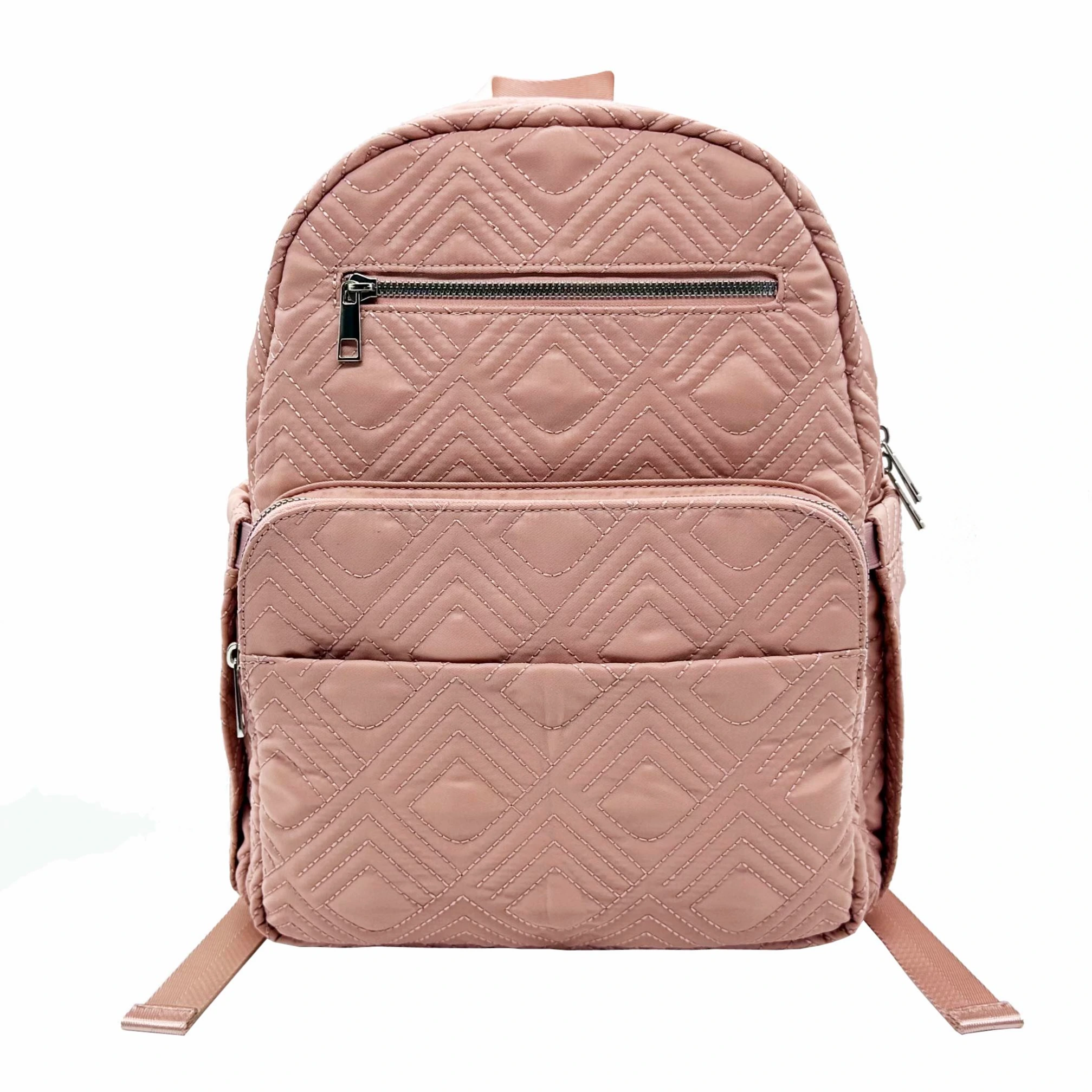 Embroidered polyester diaper backpack SRDB134010 with black and pink options for you 1