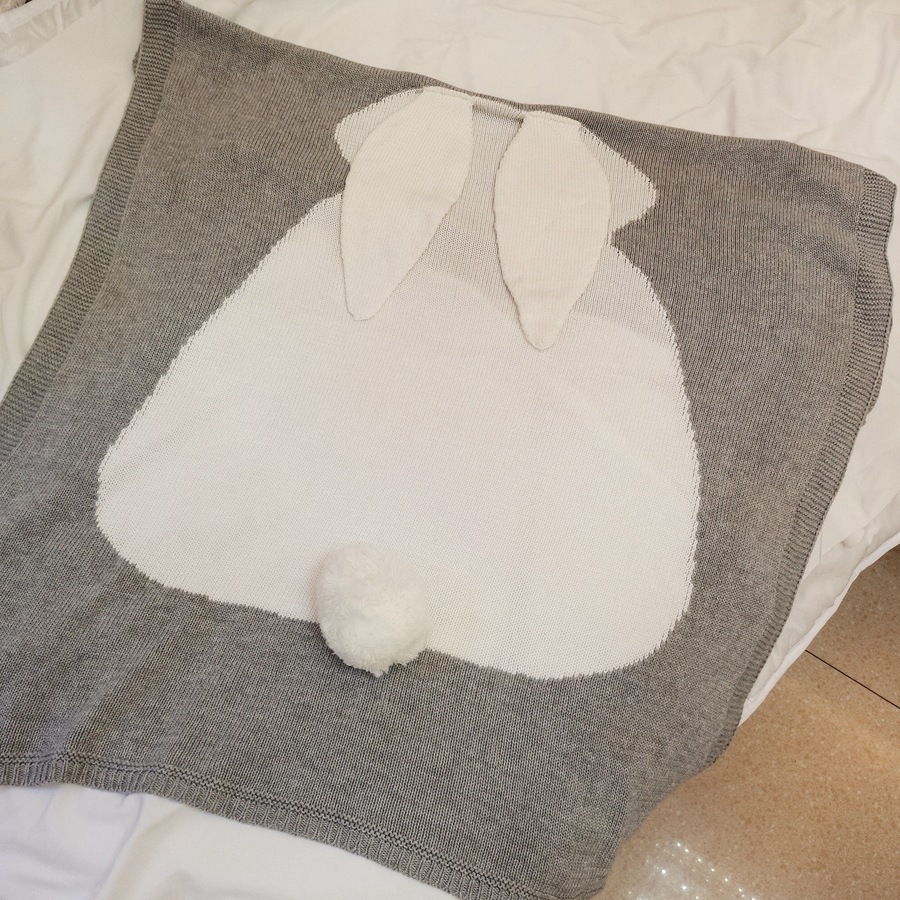Weiche Babydecken mit niedlichem Kaninchenmotiv für Neugeborene, Mädchen und Jungen, weich, flauschig, warm, Wickeldecke für zu Hause, als Bettdecke, als Geschenk für Kleinkinder 2