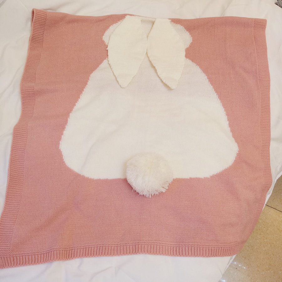 Weiche Babydecken mit niedlichem Kaninchenmotiv für Neugeborene, Mädchen und Jungen, weich, flauschig, warm, Wickeldecke für zu Hause, als Bettdecke, als Geschenk für Kleinkinder 4