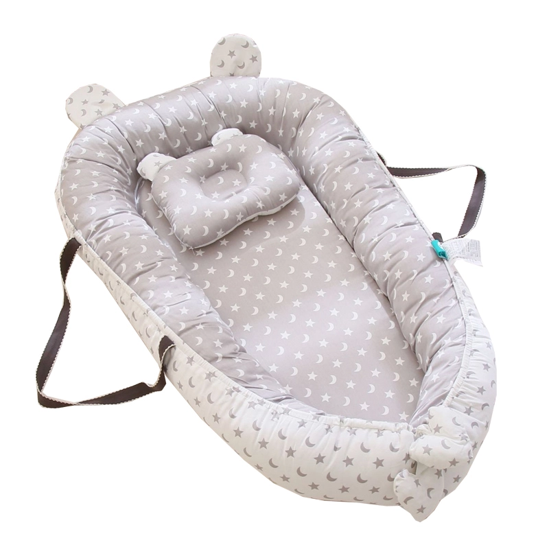 Lettino per bambini morbido al tatto e confortevole con seggiolino da pavimento per neonati lavabile reversibile portatile e nido per neonati regolabile per regali essenziali per neonati 1