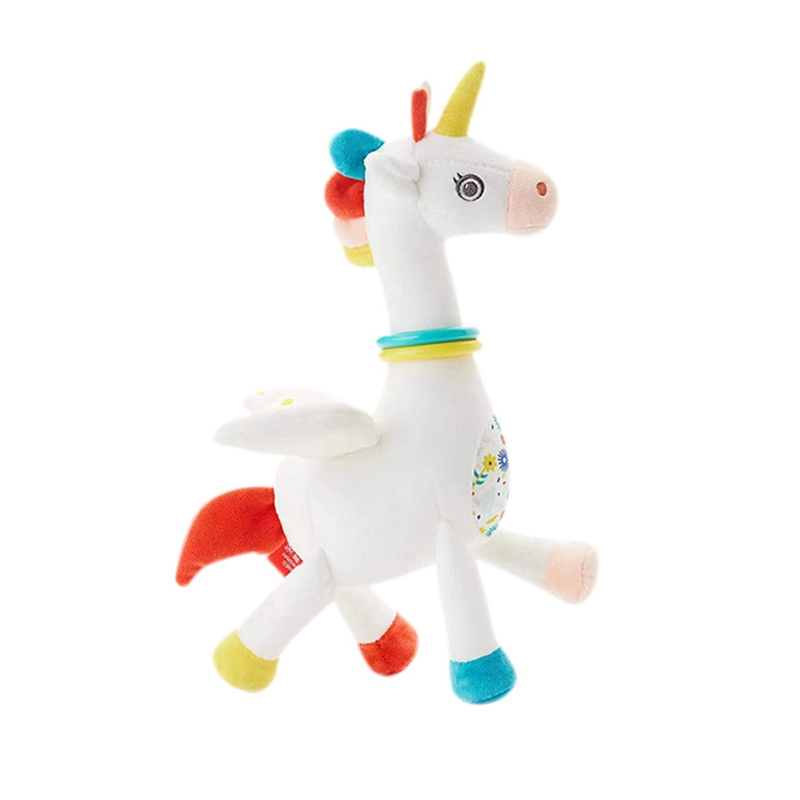 Cute Unicorn Stuffed Animal Baby Toys for Infant Developmental Hand Grip Baby Toys with Multi-Sensory Rattle and Textures 1