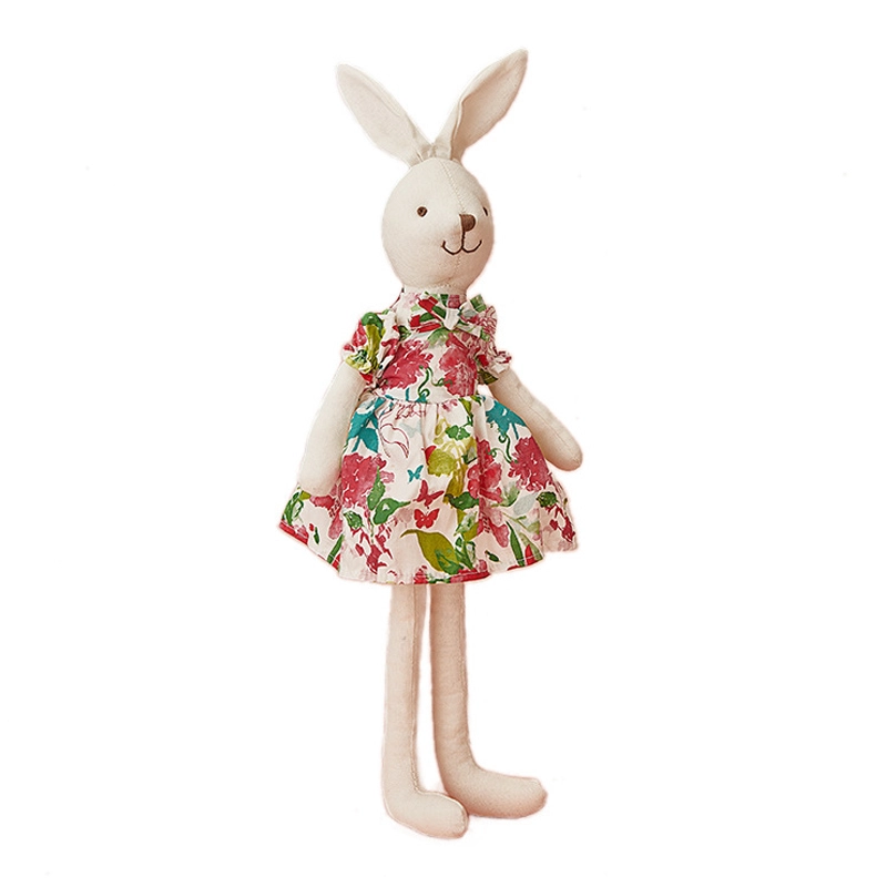Suave lindo edredón de felpa juguete falda de flores juguetes de conejo abrazo Animal relleno muñeca lavable para niños pequeños regalo para bebés 1