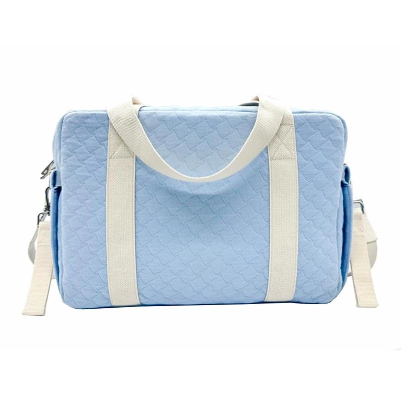 Bestickte Wickeltasche aus blauem Polyester mit Wickelauflage SRDP134002-1 mit Wickelunterlage für Neugeborene 1