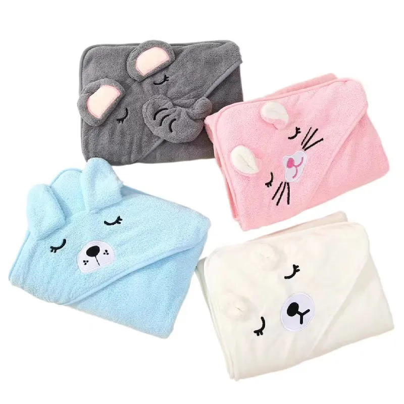 Toalla de baño suave de primera calidad para bebés recién nacidos, niños pequeños, toalla Natural ultraabsorbente con capucha para niños y niñas 1