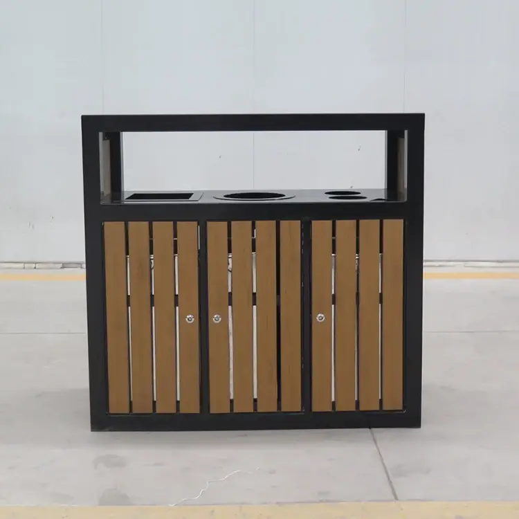 Custom Wood Trash Bin 7