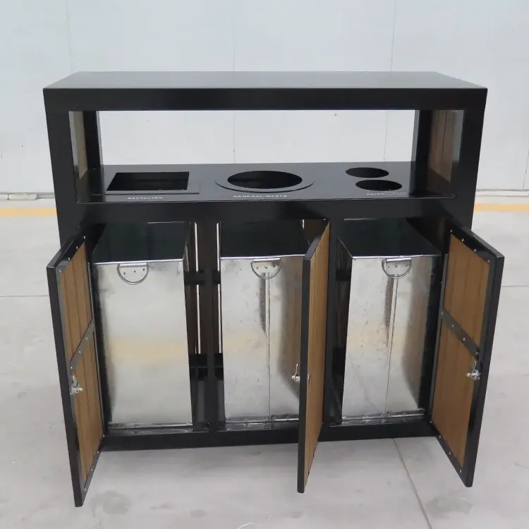 Custom Wood Trash Bin 3