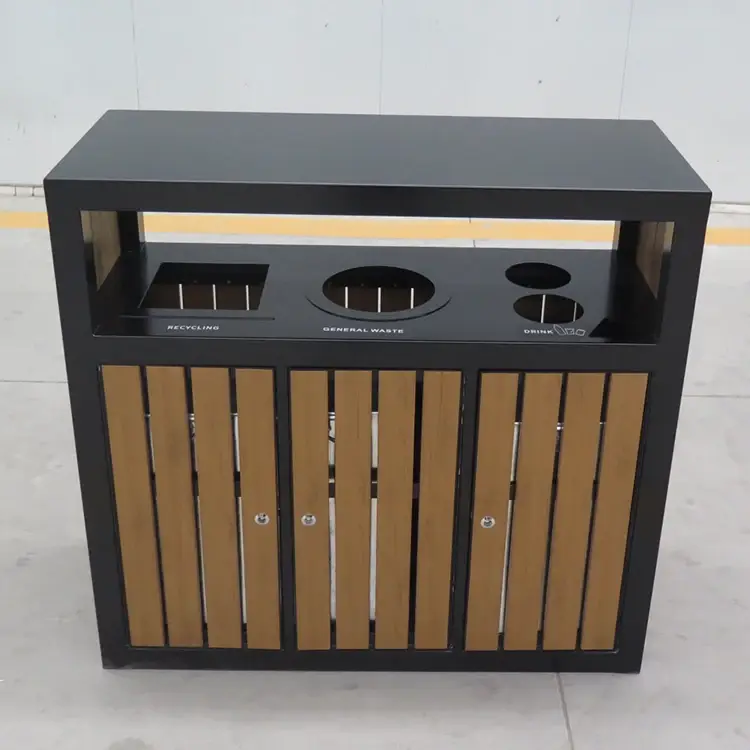 Custom Wood Trash Bin 6