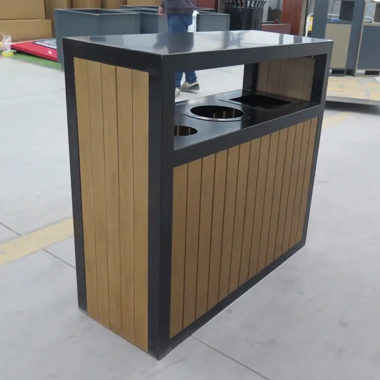 Custom Wood Trash Bin 5