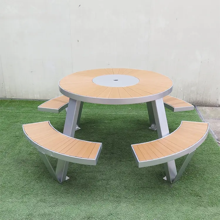 Custom Wooden Park Picnic Tables Factory 3