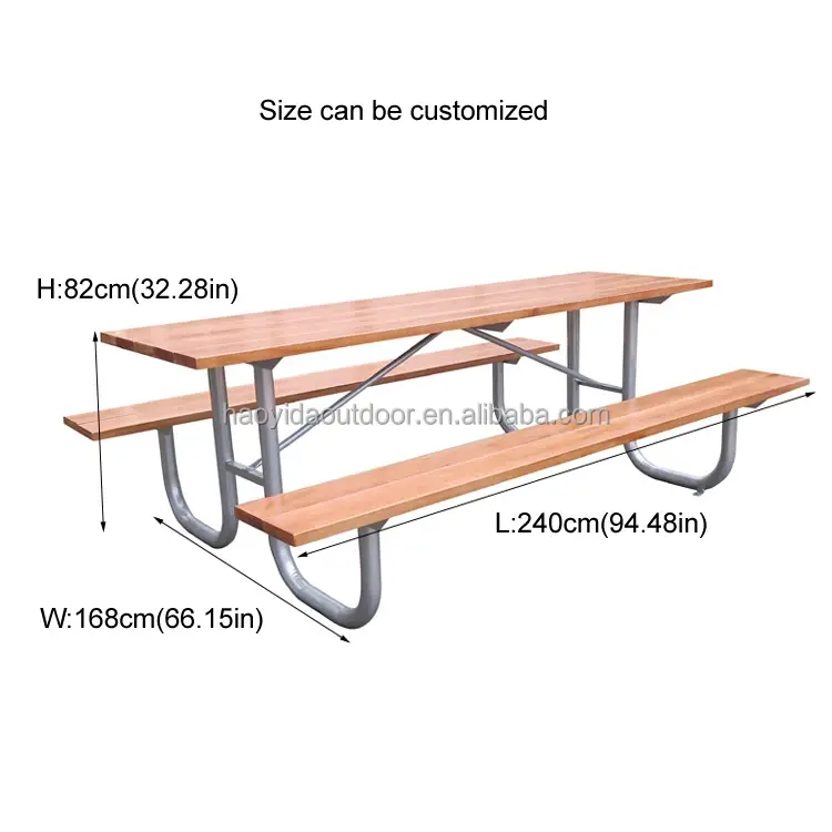 HAOYIDA Large Wooden Picnic Table EN 840/ISO 9001/14001/18000 Large Wooden Picnic Tablesupply 5