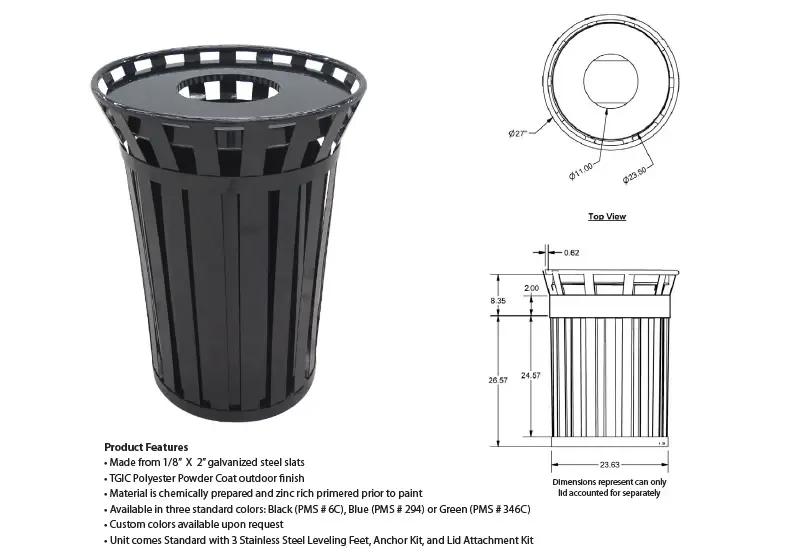 Outdoor Garbage Can Company EN 840/ISO 9001/14001/18000 3
