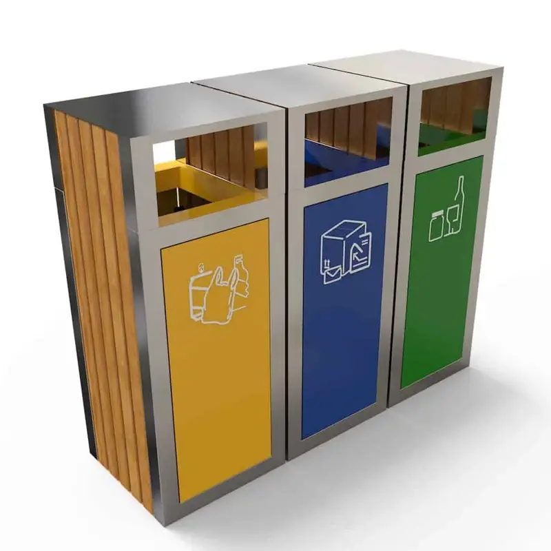 Outdoor Trash Can Cabinet Wholesale EN 840/ISO 9001/14001/18000 3