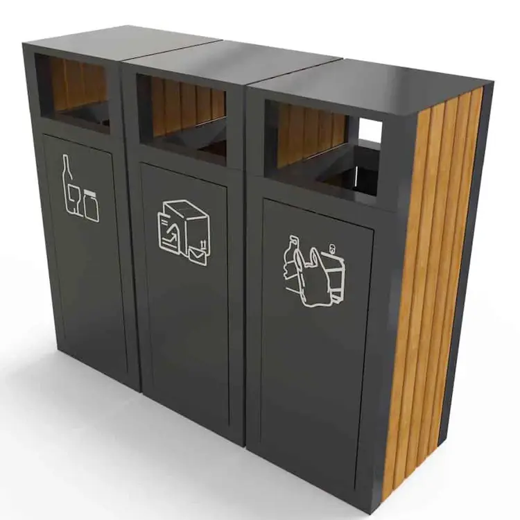 Outdoor Trash Can Cabinet Wholesale EN 840/ISO 9001/14001/18000 4