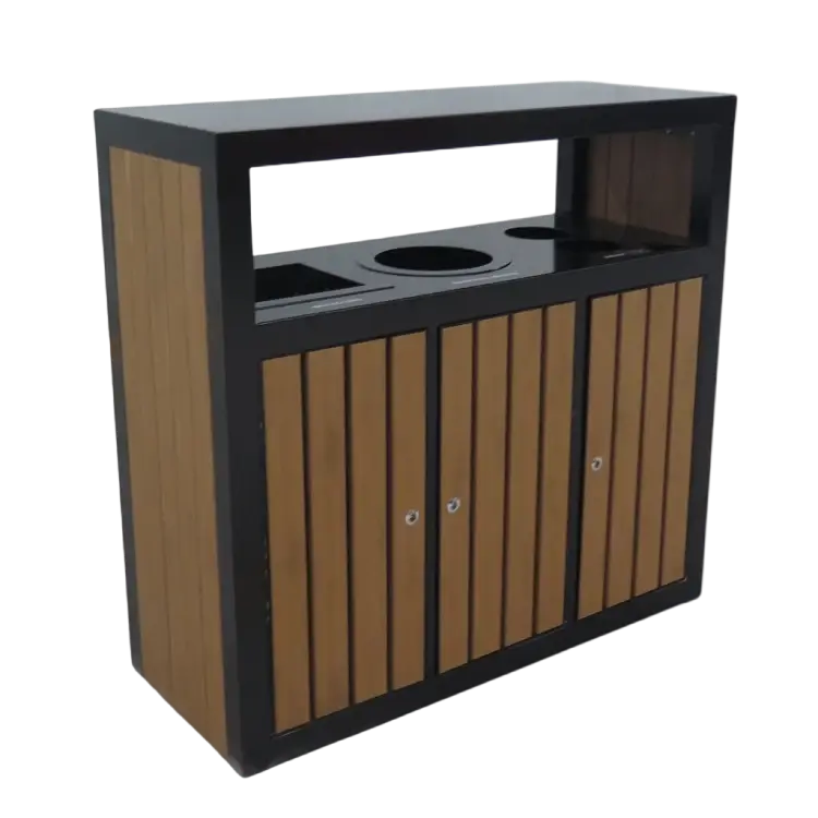 Custom Wood Trash Bin 2