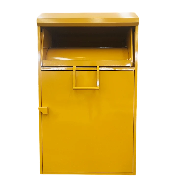 Poubelle de recyclage de vêtements et de chaussures en acier pour don extérieur 1