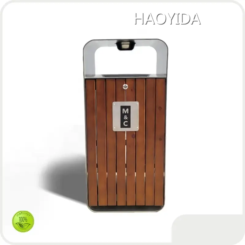 Qualitywooden Garbage Can Outdoor Factory Trash Can Cover Rolling Cover Type 1