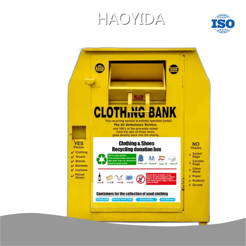 HAOYIDA Clothes Shoes Donation Bin Serval Colors for Choosing Clothes Shoes Donation Bincost 1