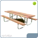 Picnic Outdoor Table Galvanized Steel + Solid Wood by HAOYIDA 1