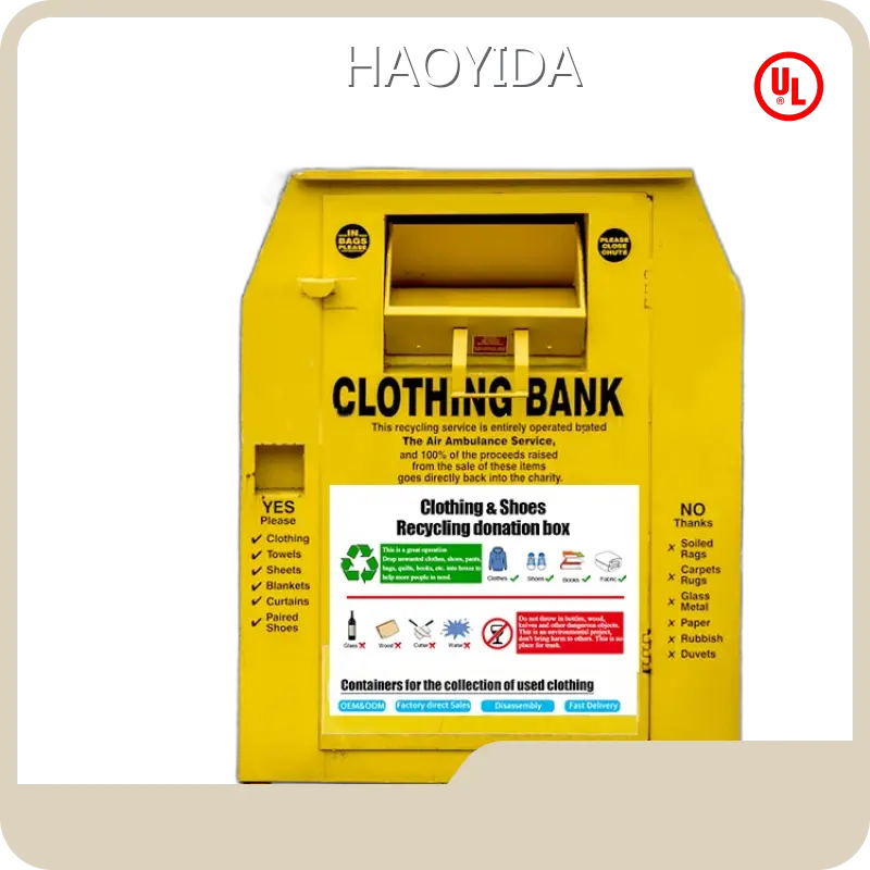 Outdoor Waste Can Price Steel Clothes Recycle Drop Off Box Metal Parking Lot Donation Bins 1