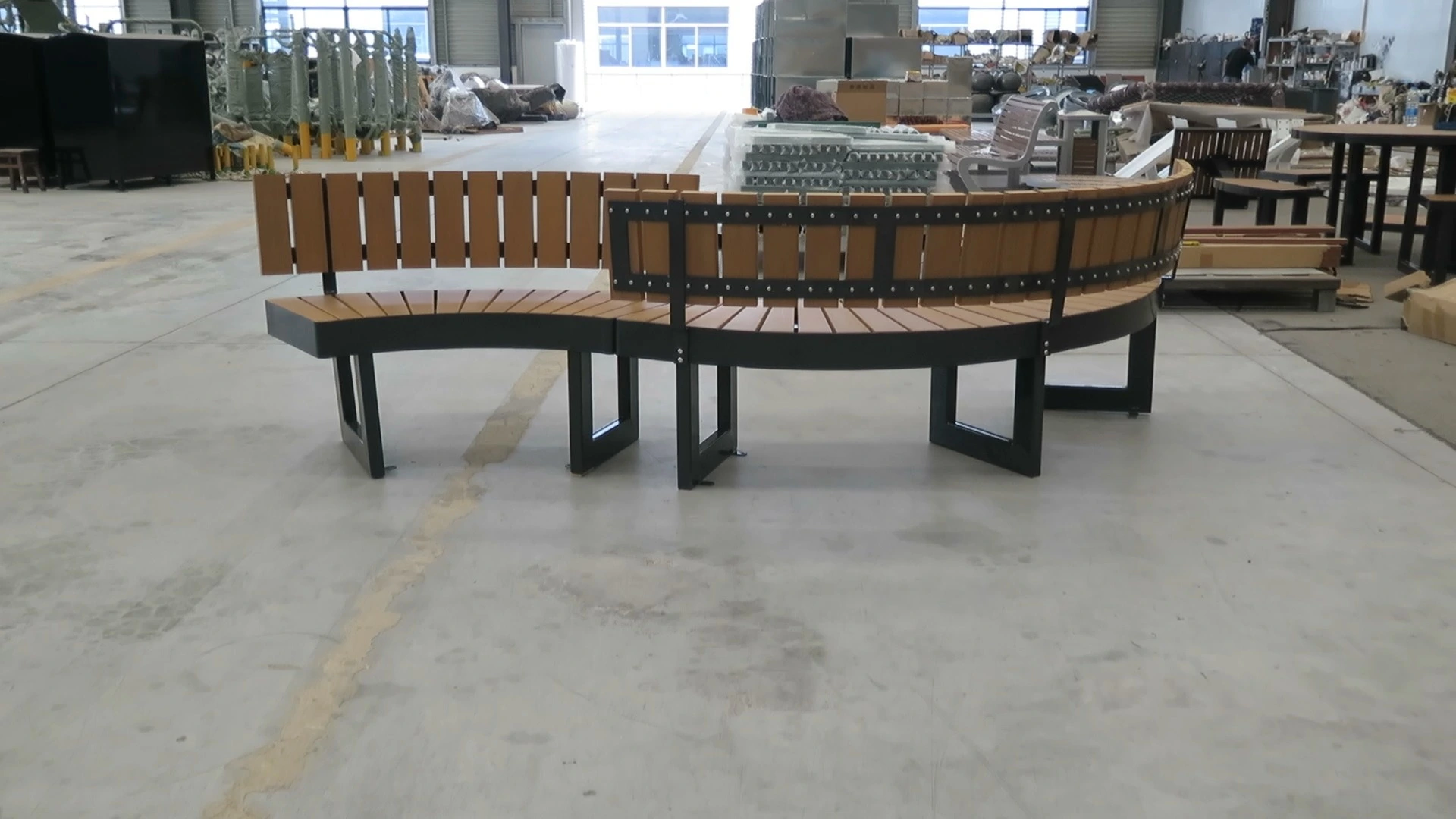 Factory Direct Lounge Metal Patio Furniture Waterproof Outdoor S Shape Bench 1