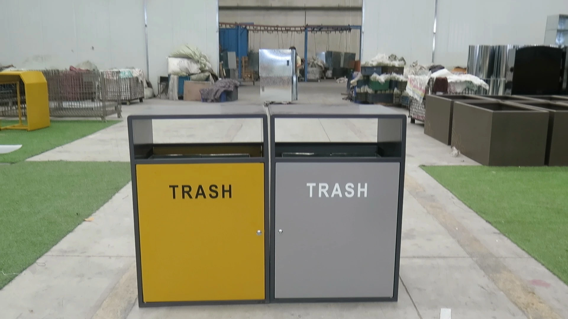 factory customized Outdoor Waste Bins Steel Large Garbage Can Classified Metal Trash Bin 1