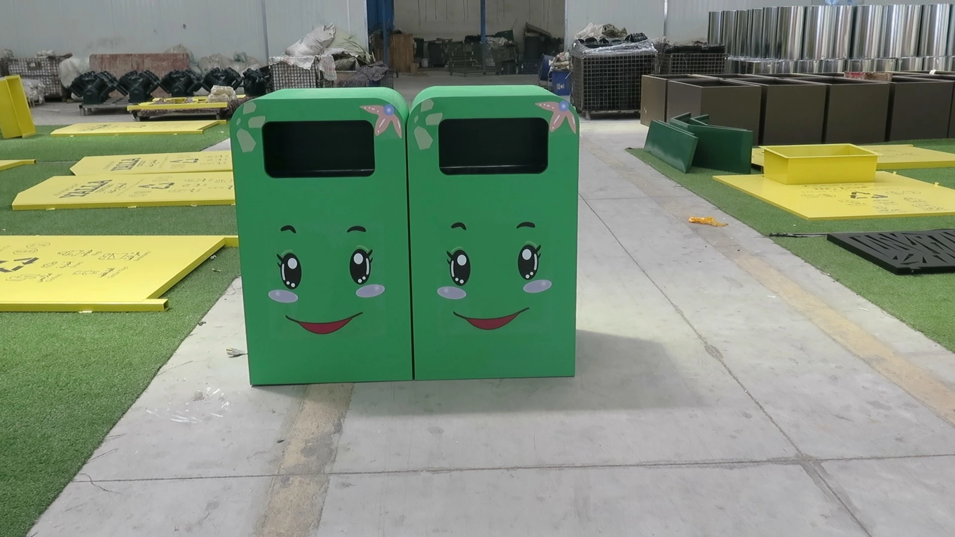 factory  custom Commercial Outdoor Stainless Steel Waste and Recycling Bin 1