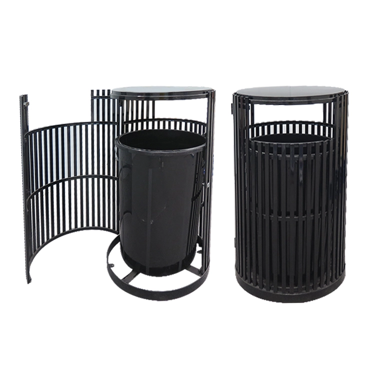 Outdoor Metal Dustbin Garbage Container Trash Can Waste Bins 1